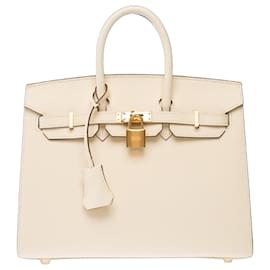 Hermès Bolso HERMES Birkin 25 en Cuero Beige - 102827