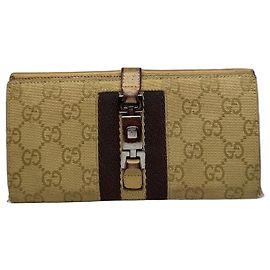 Portafoglio Vintage Gucci Jackie Monogram Marrone Oro