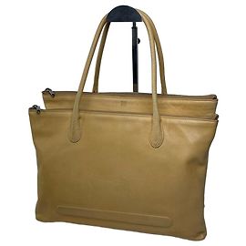 Borsa in pelle Issey Miyake vintage giallo beige