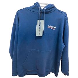 Balenciaga Hoodie Marineblau Baumwolle Größe M