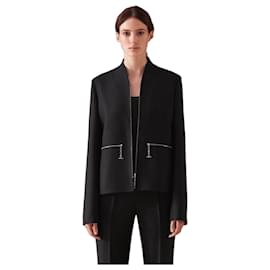 Schwarze Wolljacke mit Reißverschluss Chaine D'Ancre von Hermès