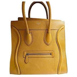 Céline Borsa a Mano Celine Luggage in Pelle Gialla