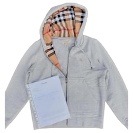 Sudadera con capucha Burberry gris de algodón