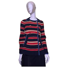 Marc by Marc Jacobs Kate Doppelreihiger gestreifter Blazer Baumwolle