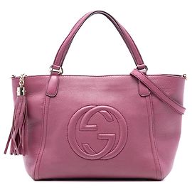 Borsa Soho Cellarius in pelle martellata viola di Gucci