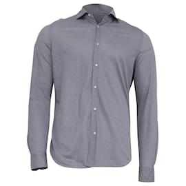 Chemise à col boutonné à manches longues Loro Piana en coton gris