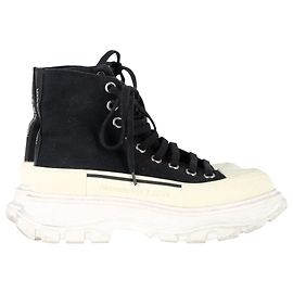 Hohe Sneakers Tread Slick aus schwarzem Canvas von Alexander McQueen