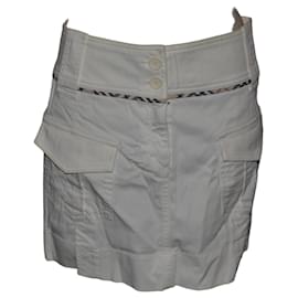Minifalda Burberry blanca de algodón