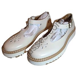 Chloé Mary-Jane Curtys Schuhe - Größe 40 Damen - Neu - Ecru