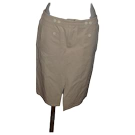 Pantalones elásticos Versus de algodón beige