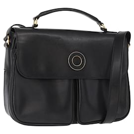 Borsa a Spalla CELINE Circle in Pelle Nera e Oro Auth 161504 - Céline