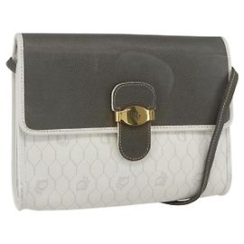 Borsa a Spalla in Tela Honeycomb PVC Oro Bianco Auth 161608 Christian Dior