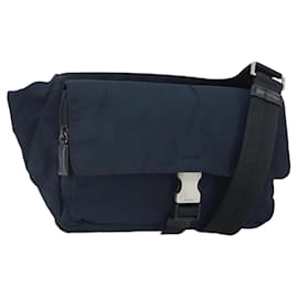 Borsa a Spalla PRADA in Nylon Blu Navy Argento Autentica 161779