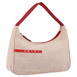 PRADA Borsa sportiva in tela grigia rossa Auth hk3258