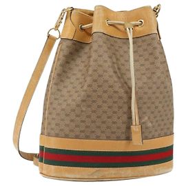 Borsa Sherry Line in PVC Beige Micro GG Supreme Web di GUCCI 001 58 4793 Auth 161752