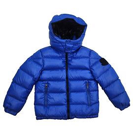 Doudoune bleue Moncler avec accents noirs