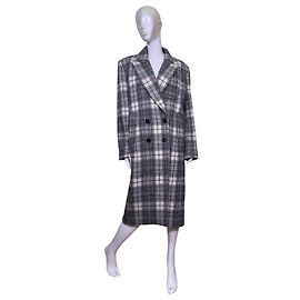 Dorothée Schumacher Cappotto a quadri nero e bianco in lana