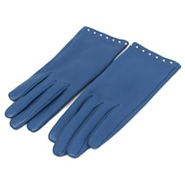 Hermès Damenhandschuhe aus blauer Achat