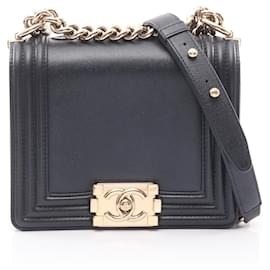 Borsa a Spalla Chanel Boy in Pelle Blu Navy