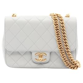 Borsa a Spalla in Pelle Grigia Matelassé Chanel
