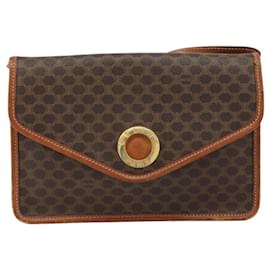 Céline Celine Vintage Macadam Circle Logo Canvas et Cuir