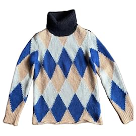 Rollkragenpullover aus Rautenmuster - Tory Burch