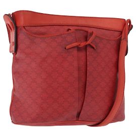 Céline Borsa a Spalla in Tela Macadam CELINE Rossa Oro Auth 161503