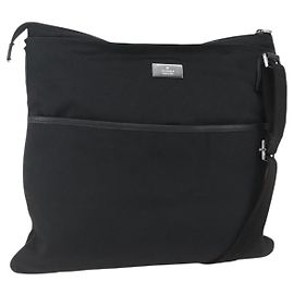 Borsa a Spalla GUCCI Nylon Nero Argento 141198 Auth hk3295