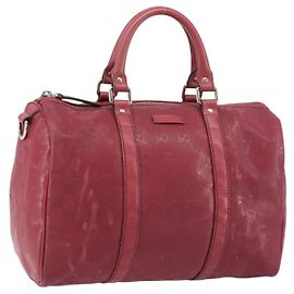 Bolso Boston de PVC GG Implementation de GUCCI Plata Rosa 193603 Auth 160604
