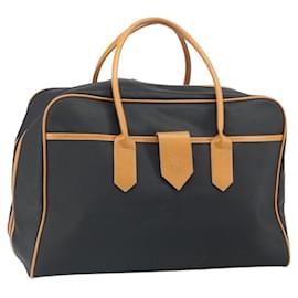 Saint Laurent Borsa Boston in tela PVC nera marrone oro Auth 158370