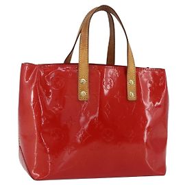 LOUIS VUITTON Monogram Vernis Reade PM Borsa a Mano Rossa M91088 LV Auth hk3277