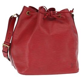 LOUIS VUITTON Borsa a Spalla Petit Noé Epi Rossa M44107 LV Auth 159331