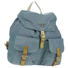 Zaino PRADA in nylon azzurro chiaro argento autentico 160827