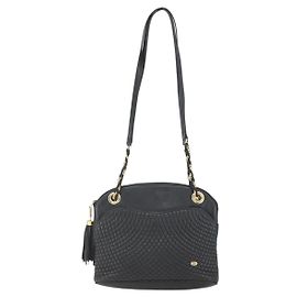 Vintage Bally Schultertasche aus gestepptem Leder mit Kette