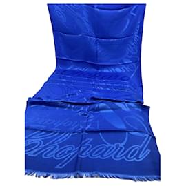 Bufanda de lujo Chopard – mezcla de seda y cachemira – azul real