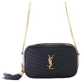 Sac à bandoulière Mini Lou en cuir matelassé noir de Saint Laurent - Yves Saint Laurent