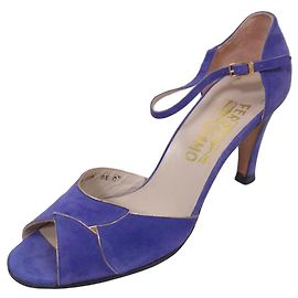 Salvatore Ferragamo sandali lilla con tacco 1980s