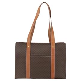 Céline Celine Vintage Macadam Shopper Tote in Tela e Pelle