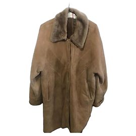Autre Marque Abrigo de piel de oveja beige 44