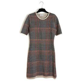 Sonia Rykiel Woll- und Seidenkleid mit Karomuster FR34/36 UK6 US4