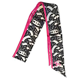 Chanel Slim Bandeau 22A nero & bianco & fucsia