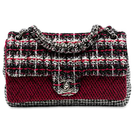 Chanel Rosso Medio CC Tweed Multi Stampa Doppio Flap