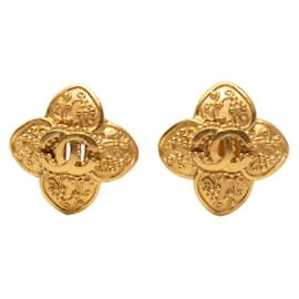 Orecchini vintage con motivo floreale Chanel Coco Mark