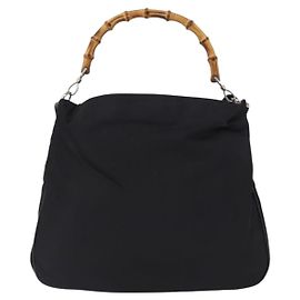 Bolsa de Ombro de Lona Gucci Vintage Bamboo