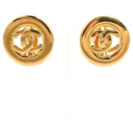 Orecchini in metallo dorato Chanel Coco Mark