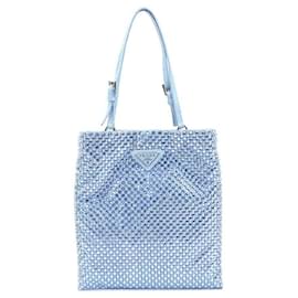 Borsa in satin blu chiaro Prada