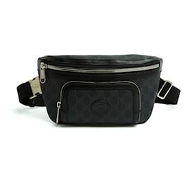 Gucci Borsa a Cintura Nera GG Emblem GM