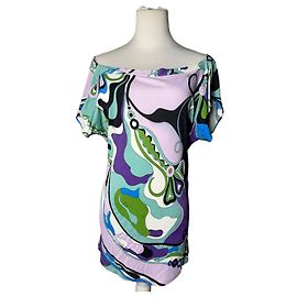Camisa vintage Emilio Pucci abstracta multicolor XS