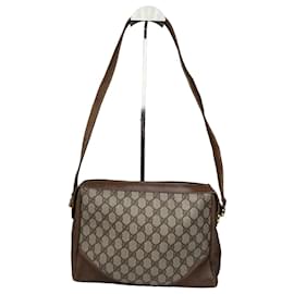 Vintage Gucci Monogramm Leder Tasche Grau Braun