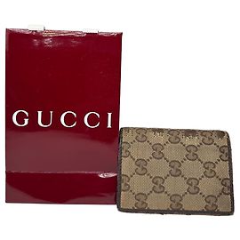 Portafoglio vintage Gucci Monogram Beige Marrone